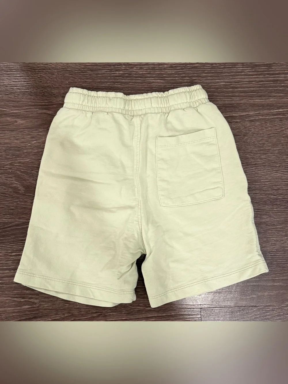 Zara Men's Light Cream Elastic-Waist Athletic Shorts